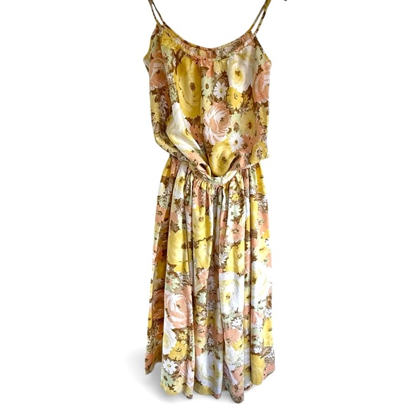 Vintage Floral Yellow and White Skirt and Tank Dress Set Easter - Picture 4 of 11